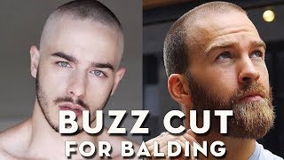 Top BUZZ CUT BALDING  Beautiful Hairstyle for Balding Men [upl. by Onyx]