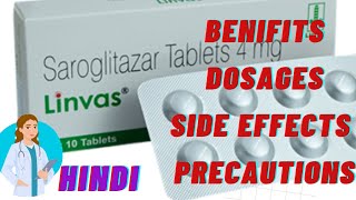 Linvas Tablet Uses in Hindi Saroglitazar 4 Mg tablet uses [upl. by Gunning]