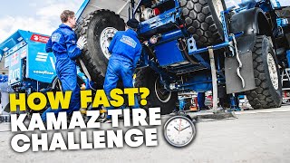 How Long Does It Take To Change A Kamaz Dakar Rally Truck Wheel [upl. by Ardnac]