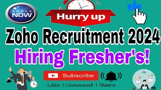 ZOHO Corp Recruitment 2024 Apply Now Hiring for Freshers as Technical Support Engineers [upl. by Eahsan]