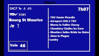 Annonce SNCF TGV 5191 Lille Bourg St Maurice [upl. by Notlimah]