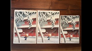 Woodblock Wednesday Episode 115 Kawase Hasui’s Zojoji Temple 1925 in three states Shin Hanga [upl. by Aetnahs]