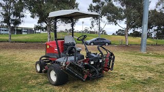 Mowing the Lawn with the Toro ReelMaster 5410D Wide Area RideOn Reel Lawnmower [upl. by Reggi]