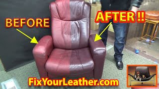 Leather Repair Video  Chair in MaroonB [upl. by Dewey374]