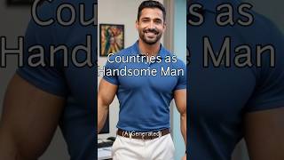 Countries as Handsome Man music funk remix ai anime shorts viralvideo music 1million [upl. by Ganiats]