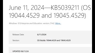 Cumulative Update for Windows 10 Version 22H2 for x64 based Systems KB5039211 [upl. by Yila]