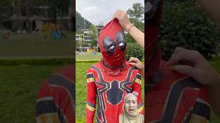 DIMANA KEPALA SPIDERMAN YANG ASLI spiderman funspiderman cosplay [upl. by Shyamal]