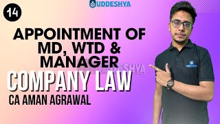 14 APPOINTMENT OF MD WTD amp MANAGER  COMPANY LAW  BCOM [upl. by Oirottiv523]