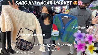 Sarojini Nagar market winter shopping 🛍️ with my Best shop no mentioned  Try on haul🧣 [upl. by Hayyim]