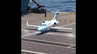 Great Pilot Honda HA 420 HondaJet Light Blue Takes Off from Aircraft Carrier [upl. by Annohs]