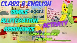 Simile Alliteration Assonance  Activity  From A Railway Carriage  Class 8 English [upl. by Xam]