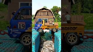 Tractor Tow Small Truck vs Gap Concrete short beamng beamngdrive beamngcrashes trucksvs [upl. by Clementia]