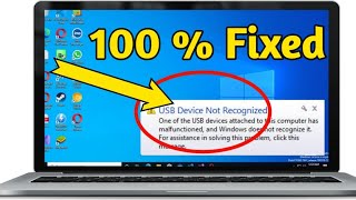 How To Solve USB Device Not Recognized Fix  USB Device Not Recognized in Windows 1110 [upl. by Ylicic]