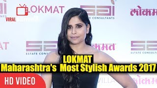 Sai Tamhankar At LOKMAT Maharashtras Most Stylish Awards 2017  Viralbollywood [upl. by Zurkow]