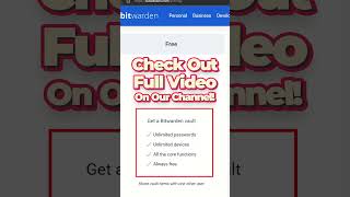 Bitwarden Password Manager Advanced Security with Free Trial shorts [upl. by Darcee742]