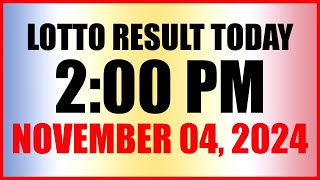 Lotto Result Today 2pm November 4 2024 Swertres Ez2 Pcso [upl. by Letnuahc897]