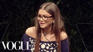 Zendaya Announces 2016 CFDAVogue Fashion Fund Winner  Vogue [upl. by Elbag]