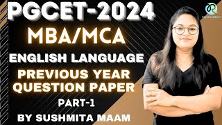 PGCET MBAMCA2024  English Language PYQ  pgcet2024 lakshyabatch2024 keamca [upl. by Itnahsa]