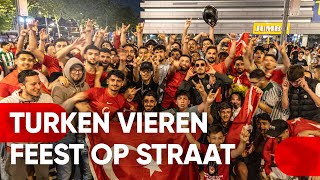 Turken in Amsterdam NieuwWest blij tijdens EK [upl. by Enelyaj]