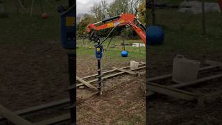 Drilling fence posts made easy Auger Torque X1200 augertorque kubota fencing gardening [upl. by Leena]