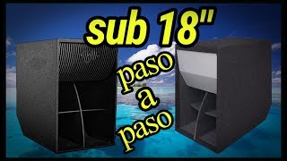 CAJONES SUB 18quot parte1 paso a paso Folded Horn o de Rebote tipo Cervin Vega [upl. by Odell255]