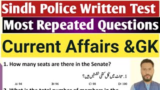 Sindh Police Written Test Preparation 2024  General Knowledge Pak Studies and Current Affairs [upl. by Anneh]