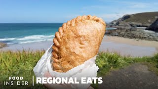 How Traditional Cornish Pasties Are Made  Regional Eats [upl. by Yenttihw]