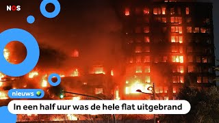 Grote flatbrand in Spanje nog steeds mensen vermist [upl. by Nabalas]