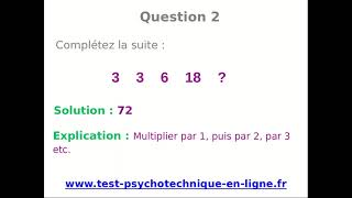 Suite numérique série n°5  Tests daptitude en direct [upl. by Akahs]