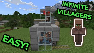 BEST SIMPLE 121 VILLAGER BREEDER TUTORIAL in Minecraft Bedrock MCPEXboxPS4SwitchPC [upl. by Lyrred621]