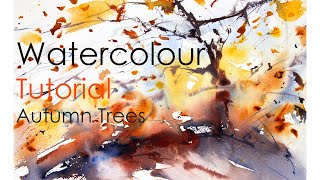 Watercolour Tutorial Autumn Trees [upl. by Arykahs]