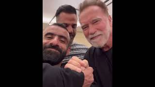 Legendary Moment Hadi Choopan with Arnold Schwarzenegger [upl. by Arlie]