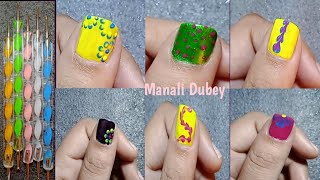 Nail art design at home \\navratri special Nail art design Manali Dubey 💅 [upl. by Tim]