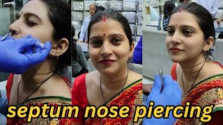 septum piercing with needleseptum nose piercingyoutube trending nose [upl. by Russon543]