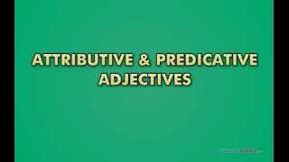 2 Types of Adjectives in English Attributive and Predicative Grammar for Kids [upl. by Vidovic]