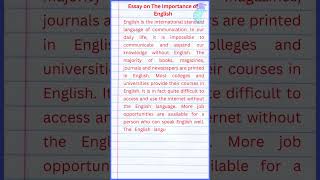 Essay on The Importance of English [upl. by Nayllij]