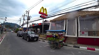 Lamai Walking street Koh Samui 2021  Virtual walking tour on a cloudy day in Thailand [upl. by Reube]