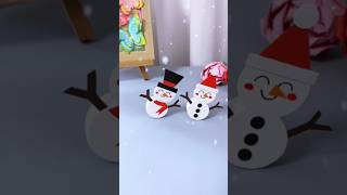 Make a rocking snowman toy ⛄ with your children Let’s try it together 🤗 shorts diy papercraft [upl. by Aer]