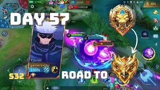 S32 ROAD TO MYTHICAL GLORY DAY 57  Xavier VS Valentina Mobile Legends Gameplay [upl. by Wolliw]