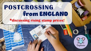 Postcrossing sending Postcards from England  Royal Mail stamp price increase October 2024 [upl. by Wehttam]