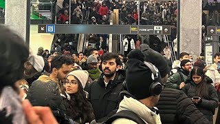 Fight on Toronto subway sparked delays dangerous overcrowding at Union Station on New Years Eve [upl. by Kcorb]