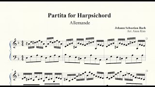 Bach  Flute Partita in A Minor BWV 1013 Arranged for Solo Harpsichord in D Minor [upl. by Harrell]