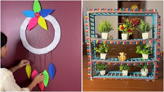 DIY Colorful Dreamcatcher amp Handmade Decorative Plant Stand  Easy Home Décor Crafts [upl. by Acinorav812]