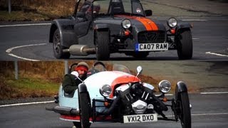 Morgan Three Wheeler and Caterham Seven Brilliant British Flyweights  CHRIS HARRIS ON CARS [upl. by Nimref]