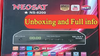 NEOSAT NS8200 UNBOXING AND FULL INFO  Antenna setting  search method [upl. by Glassco]