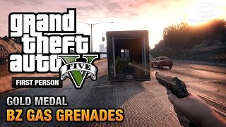 GTA 5  Mission 15  BZ Gas Grenades First Person Gold Medal Guide  PS4 [upl. by Anined]