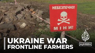 Farmers in Ukraines Sumy region work amid daily attacks [upl. by Haldan803]