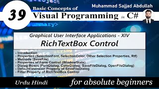 39 RichTextBox  GUI14  Visual Programming [upl. by Stormy]