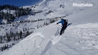 Skier triggers an avalanche [upl. by Benedict244]