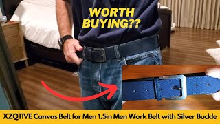 Worth It XZQTIVE Canvas Belt for Men 1 5in Men Work Belt with Silver Buckle Duck Belt for Jeans [upl. by Anyl]